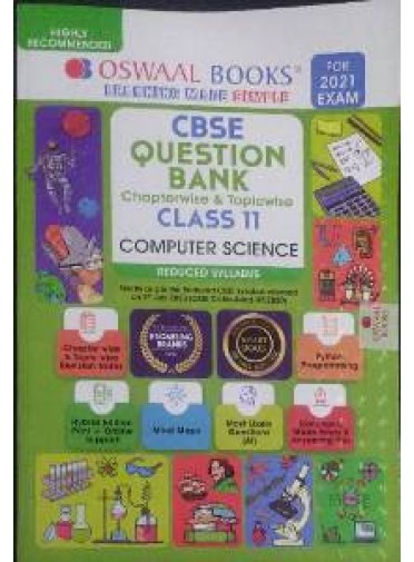 Oswaal Books Cbse Question Bank Class-11 Computer Science 2021